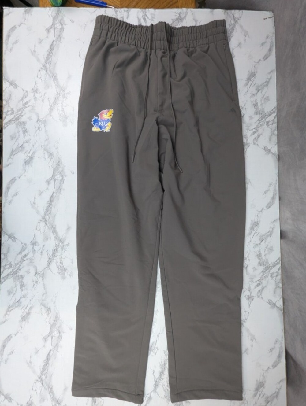 NWT adidas Basketball Snap Pants Kansas Jayhawks Charcoal Grey Small